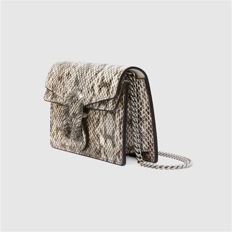 Natural Snakeskin Dionysus Super Mini Bag 